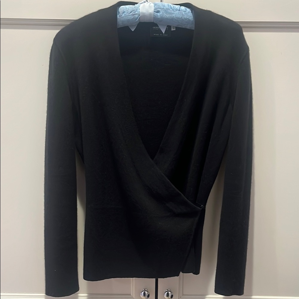 Giorgio Armani Black wrap Sweater size 40